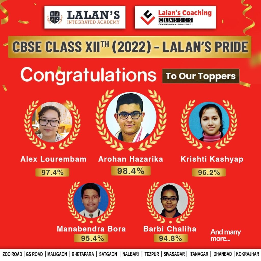 CBSE Class 12 2022 Topper From Lalans Integrated acadmey & lalans coahing Classes