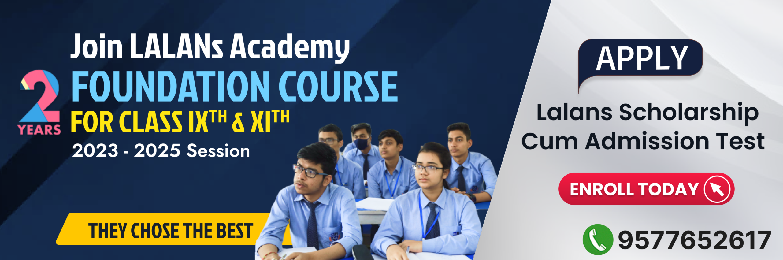 2 year foundation course at lalans integrated academy for class 9th and 11th